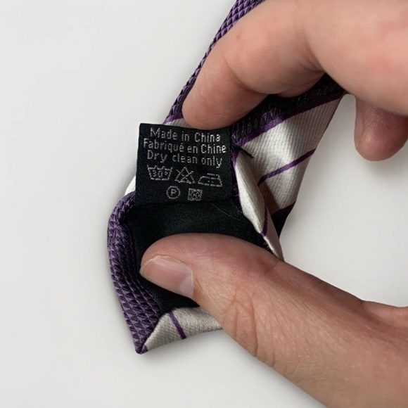 Zen For Men Rich Purple Striped Silk Blend Handmade Tie Summer Wedding Preppy - Picture 4 of 6